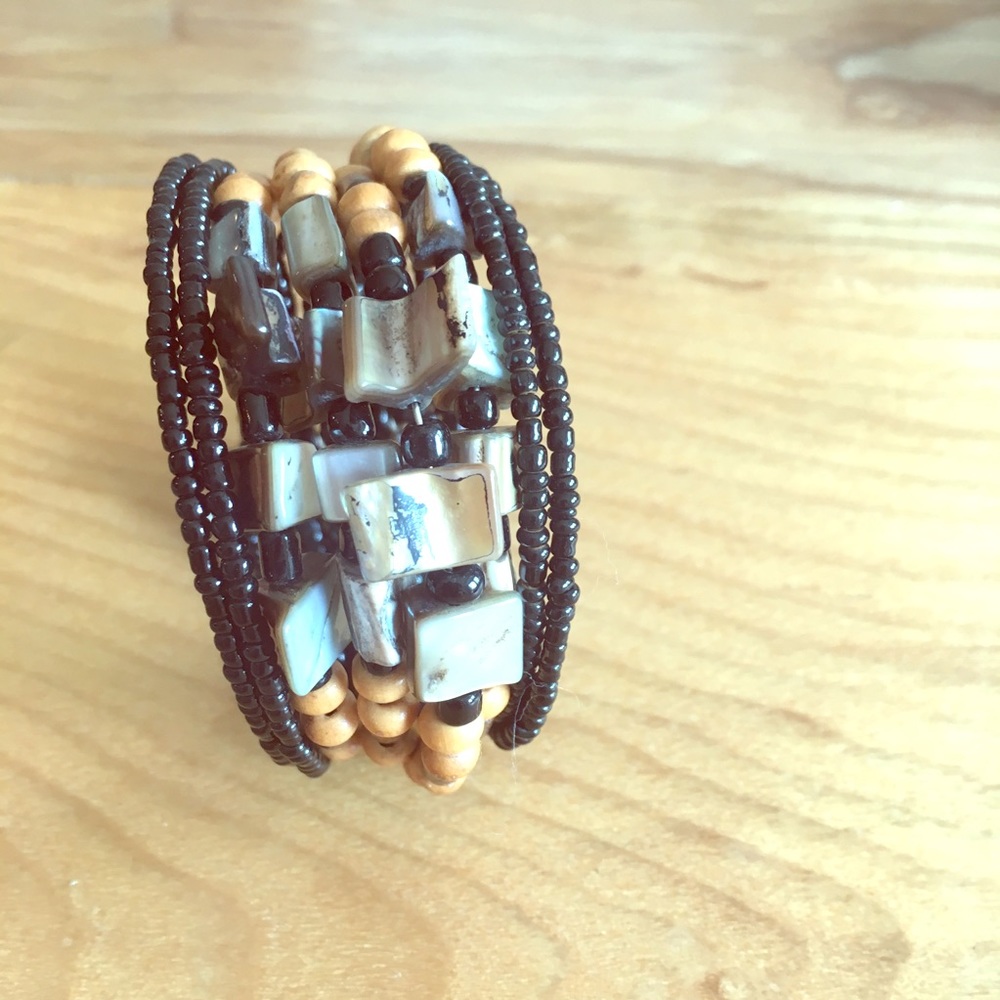 Hawaiian Beaded layered circle bracelet